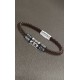 Bracelet Lotus style LS2008-2/2 cuir marron