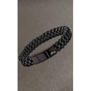Bracelet Lotus style LS2094-2/1 cuir noir
