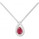 Collier Or Gris 375/1000e Rubis entourage oxydes