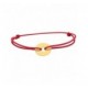 Bracelet cercle or sur cordon soie rouge gravable