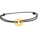 Bracelet cercle or sur cordon soie noir gravable