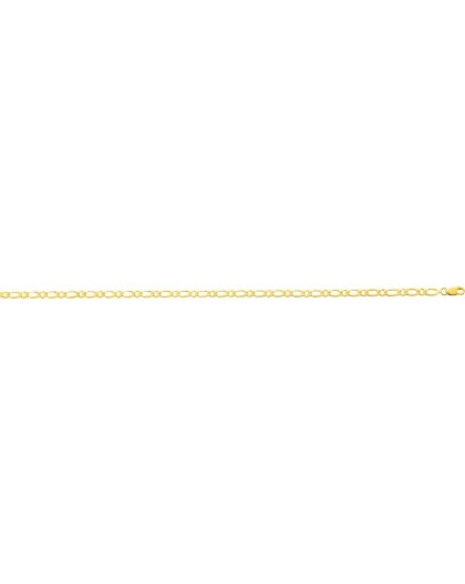 Chaine Or alternée 1+1 ultra-plate 4mm largeur