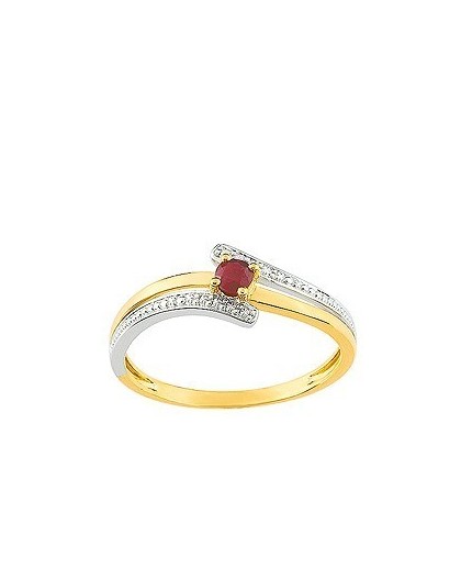 Bague Or jaune et Rubis