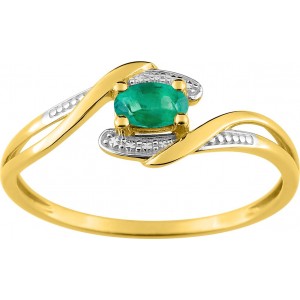 Bague Or jaune Toi et moi Emeraude