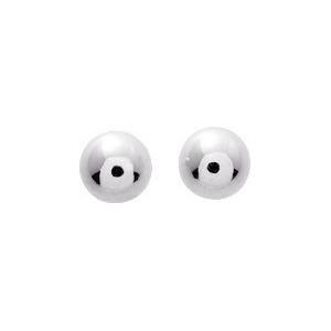 Boucles Oreilles Or gris boules 6mm