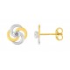 Boucles Oreilles Or bicolore volute oxydes