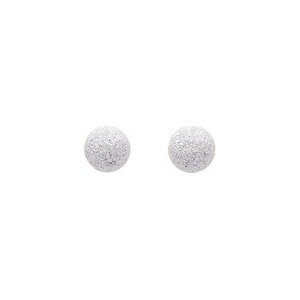 Boucles Oreilles Or gris boules gratté 4mm