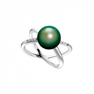 Bague IzaB ligne Corail perle de tahiti diamants