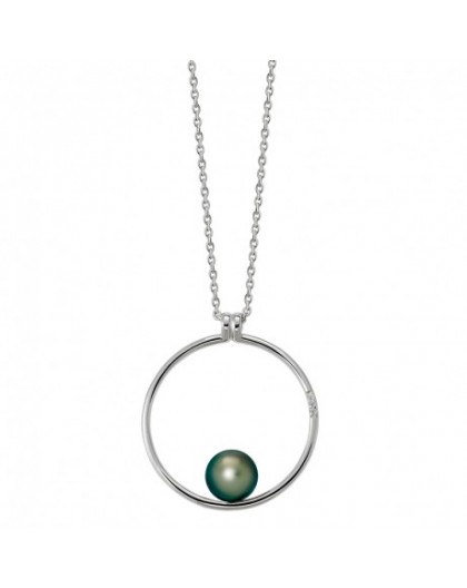 Collier IzaB ligne Epure perle de tahiti diamant