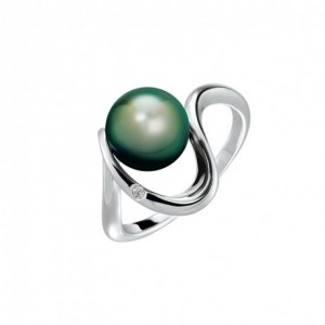 Bague IzaB ligne Lagune perle de tahiti diamant
