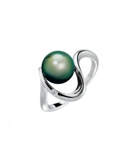 Bague IzaB ligne Lagune perle de tahiti diamant
