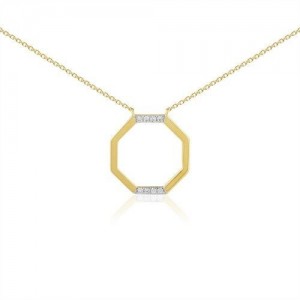 Collier or jaune motif octogone diamants