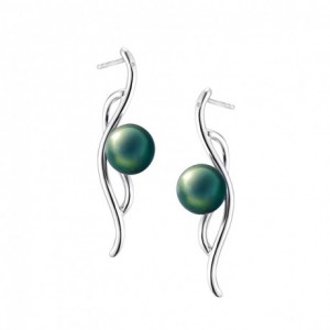 Boucles oreilles IzaB ligne canopée perle Tahiti