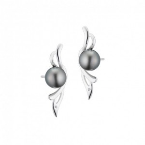 Boucles oreilles IzaB ligne Flore perle de Tahiti
