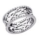 Bague Argent motif large arabesque oxydes