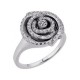 Bague Argent motif rose oxydes zirconium sertis