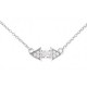 Collier argent motif triangle double oxydes