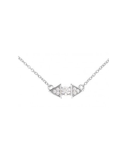 Collier argent motif triangle double oxydes