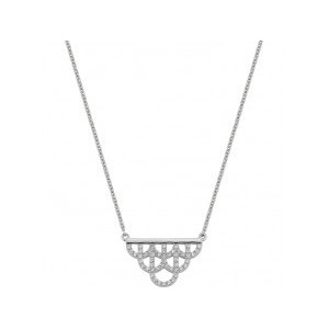 Collier argent motif royale oxydes zirconium