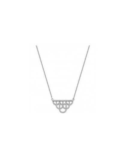 Collier argent motif royale oxydes zirconium