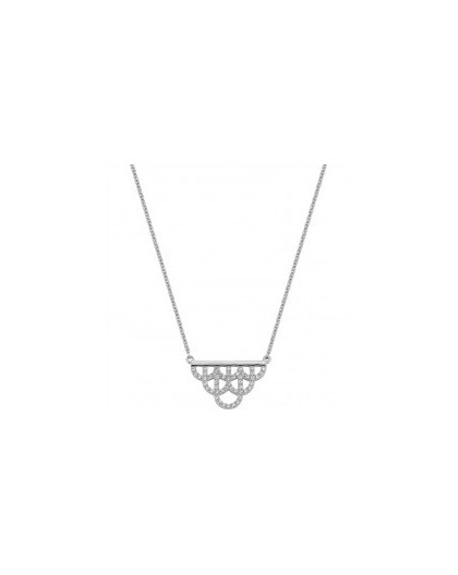 Collier argent motif royale oxydes zirconium