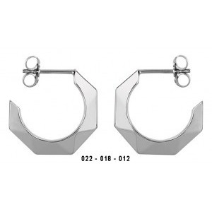 Boucles oreilles argent 1/2 créoles modernes