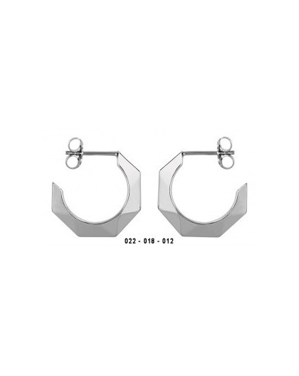 Boucles oreilles argent 1/2 créoles modernes