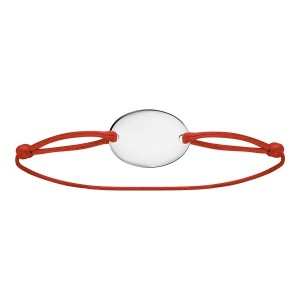 Bracelet cordon rouge médaille à graver