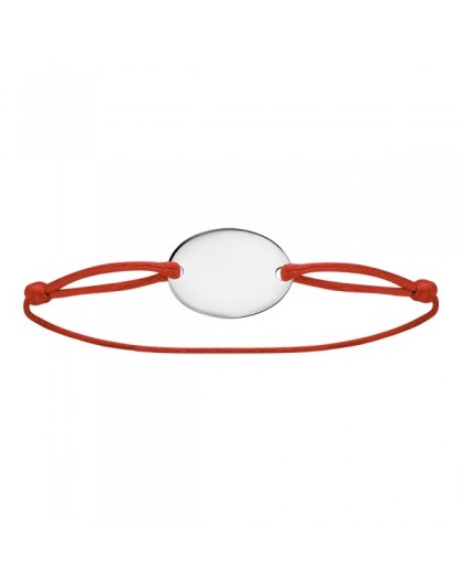 Bracelet cordon rouge médaille à graver