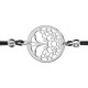 Bracelet argent Arbre de vie ajouré cordon noir