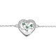 Bracelet argent Arbre de vie coeur oxydes zirconium verts