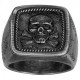 Bagues Acier Legend Tête de mort pvd noir