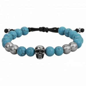 Bracelet Acier Legend turquoise reconstituée