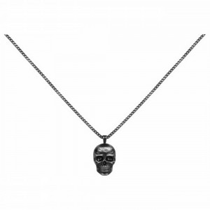 Colliers Acier Legend Tête de mort pvd noir