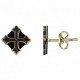 Boucles d'oreille Acier bronze laqué noir