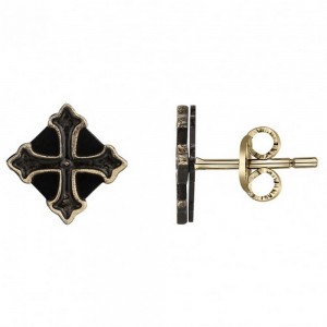 Boucles d'oreille Acier bronze laqué noir
