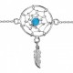 Bracelet argent Attrape rêves turquoise synthèse