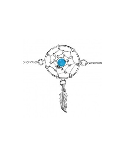 Bracelet argent Attrape rêves turquoise synthèse