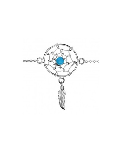 Bracelet argent Attrape rêves turquoise synthèse