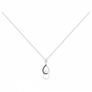 Collier Argent oxydes Zirc motif double entrelacé