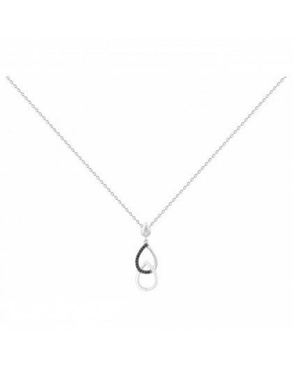 Collier Argent oxydes Zirc motif double entrelacé