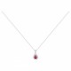 Collier Argent oxydes zirconium rouge entourage