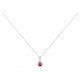 Collier Argent oxydes zirconium rouge entourage