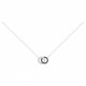 Collier Argent Double cercles noirs