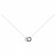 Collier Argent Double cercles noirs