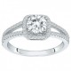 Bague argent solitaire accompagné oxydes zirconium