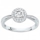 Bague argent solitaire oxyde entourage