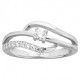 Bague argent solitaire volute oxyde zirconium