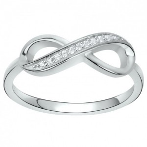 Bague argent motif infini oxydes zirconium