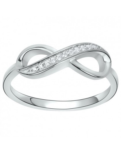 Bague argent motif infini oxydes zirconium